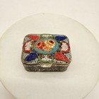 Vintage Micro Mosaic Pill Box Marked Italy Estate Find Case Storage Silver Tone