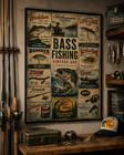 Bass Fishing Vintage Ads Poster Retro Fishing Lures Garage Wall Art Print 13x19