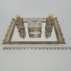 Gold Filigree Mirrored Vanity Tray Set Perfume Bottles Trinket Box 5 Piece Vtg
