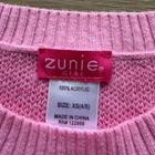 Zunie Girl 100  Acrylic Pink Heart Sweater Size Youth Xs  4 5  In Euc