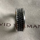 David yurman Sterling Silver 925 Streamline 2 Row Black Pave Diamond Ring 8