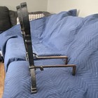 Pair Of Vintage Cast Iron Andirons Black Antique Finish For Fireplace