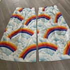 Set 2 Vintage Sears Roebuck Rainbow Clouds Drapes Curtain Panels Pinch Pleat
