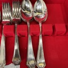 Vintage 40 s Penco Silver Plate Pev1 Grace Flatware  set 52 Pieces Wood Case