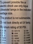 Aqua Ultraviolet 25 Watt Classic  Black Body 
