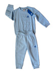 Adidas Kids Set Crew-neck Sweatshirt   Pants Size 4t Blue Fleece Backing