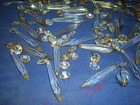 Large Lot Of Vintage Antique Chandelier Light Lamp Hanging Glass Crystal Prisms