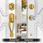Antique Brass Front Door Lock Set With Glass Crystal Door Knobs Zinc Alloy Heavy