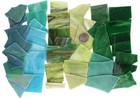 Green Mixed Stained Glass Scrap Pieces Sheets  Glass Mosaic Tiles For Art Cra   