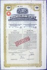 Czechoslovak State Loan Of 1922 Bond To Bearer 100 Pounds Vf Series B Perforated