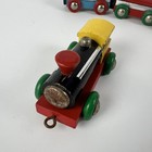 Vintage Brio Wooden Train Set Engine   3 Cars Silver Foil Magnetic Sweden Lot 4