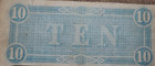 Civil War 1864  10 Ten Dollars Richmond Confederate States Of America Note Fine