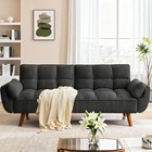 Sofa Bed  Modern Futon Couch With 2 Pillows  Small Futons Couch