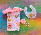 Kelly Small Doll Clothes  krissy Layette Teddy Bear Bunting Gown bib toy  New