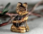 Tiger s Eye Carved Gemstone Cat Feline Animal Spirit Totem Fetish Figurine 9723