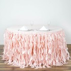 17 Ft Blush Curly Taffeta Table Skirt Wedding Party Catering Trade Show Banquet