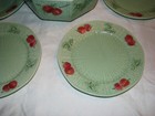 Antique Mint Green Berry   Cake Dessert Set Made In Germany