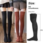 Long Socks Warm Over Knee Thigh High Wool Knitted Womens Winter Thick Stockings 