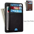 Mens Rfid Blocking Pu Leather Slim Wallet Money Credit Card Slots Coin Holder