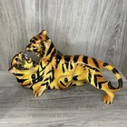 Vtg 70s Tiger Fight Figurine Scene Japan Retro Decor Coffee Table Mantle