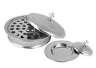 1 Communion Tray   1 Bread Plate  With Covers   Stainless Steel - Shiny Silver