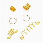 60pcs Assorted Silver Metal Hair Accessories - Beads  Cuffs  Rings  Clips For   
