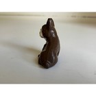 Dog Figurine Hubley Boston Terrier Brown Cast Iron Miniature Sitting