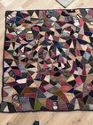 Handmade Antique Crazy Patchwork Quilt 1899 Cotton Silk Multicolor