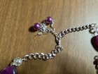 Set  Purple Swirl Glass   Crystal Fashion Necklace   Pierced Earrings Jewelry