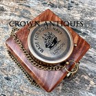 Vintage Brass Royal Navy Calendar Compass Antique Pocket Gift Compass With Box