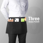 3 Pack Waist Aprons 3 Pockets Waitress Server Waiter Apron For Women Men Black