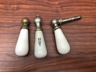 Vintage Porcelain Brass Chrome Faucet Handles Bathroom Sink Tub Lot Of 3