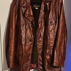 Sears Men s Store Brown Leather Jacket Coat Size 42 Regular Men s 70 s Vintage