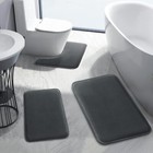 H e 3 Piece Memory Foam Bathroom Rugs Sets  Non-slip   Quick Dry Bath Mat