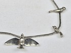 Vintage Native American Fetish Necklace 25  Sterling Silver Birds 19g 