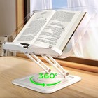 Adjustable Ergonomic Book Stand  360   Rotating Holder With Page Clip For Reading