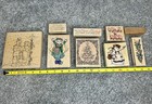 New Lot 9 Rubber Stamps Christmas Winter Wood Block Mount Holiday Snowman Tree
