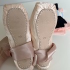 Soudittur Little Kid Ballet Pointe Shoes Professional Pink Satin Dance 29size