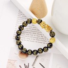 Colorful Bling Feng Shui Pixiu Bracelet Pi Yao Good Luck Bracelet Black Obsid   