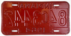 Vintage Indiana 1964 Auto License Plate 84 C 3442 Vigo Co Garage Pub Wall Decor