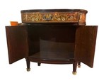Table     Inlaid Wood Console With Ormolu Accents Neoclassical Demilune