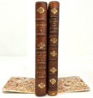 Leather Antique Book Bookends With Marbled Paper Base Vtg Academia Decor Library