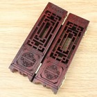 Wood Carved Chinese Folding Screen Lacquer Miniature Furniture 4 Panel Decor