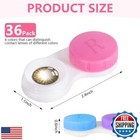 Kiseer 36 Pack Colorful Cute Contact Lens Case Bulk Box Holder Container Soak