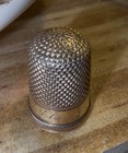 Antique Victorian Sewing Necessaire Etui 11k Solid Gold Thimble Mother Of Pearl 
