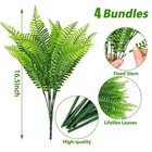 4x Artificial Boston Fern Plants Fake Outdoor Faux Greenery Bushes Garden Decor