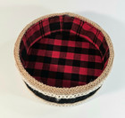 Basket Round Storage Bin Jute Cotton Cord Decorative Hard Sided Lined Flannel