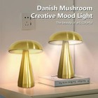 Retro Mushroom Table Lamp Led Night Light Touch Sensor Rechargeable Bedside Desk
