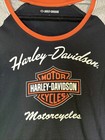 Harley Davidson Women   s Sz L Long Sleeve Shirt Black Gray Orange Logo Raglan