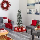 Nearly Natural 5ft  Flocked Grand Alpine Artificial Christmas Tree 200 Clear